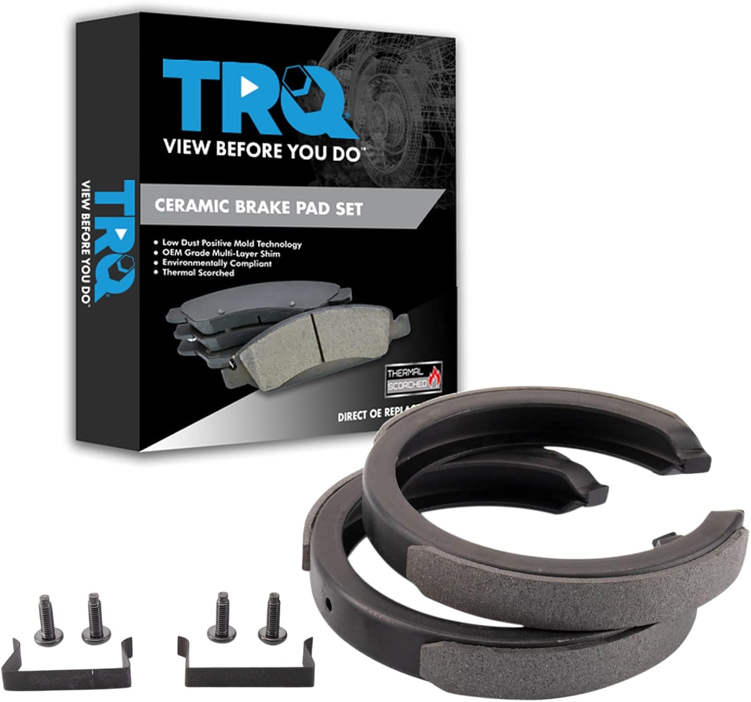 TRQ Parking Brake Shoe Set for 97-10 Buick Cadillac Chevy