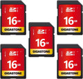 GIGASTONE 16GB SD Card 5-Pack for High Speed Full HD Video
