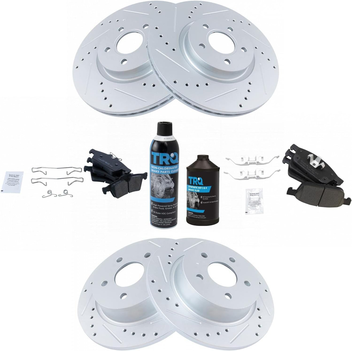 TRQ Performance Brake Pad & Rotor Kit for Ford Escape 2013-2016