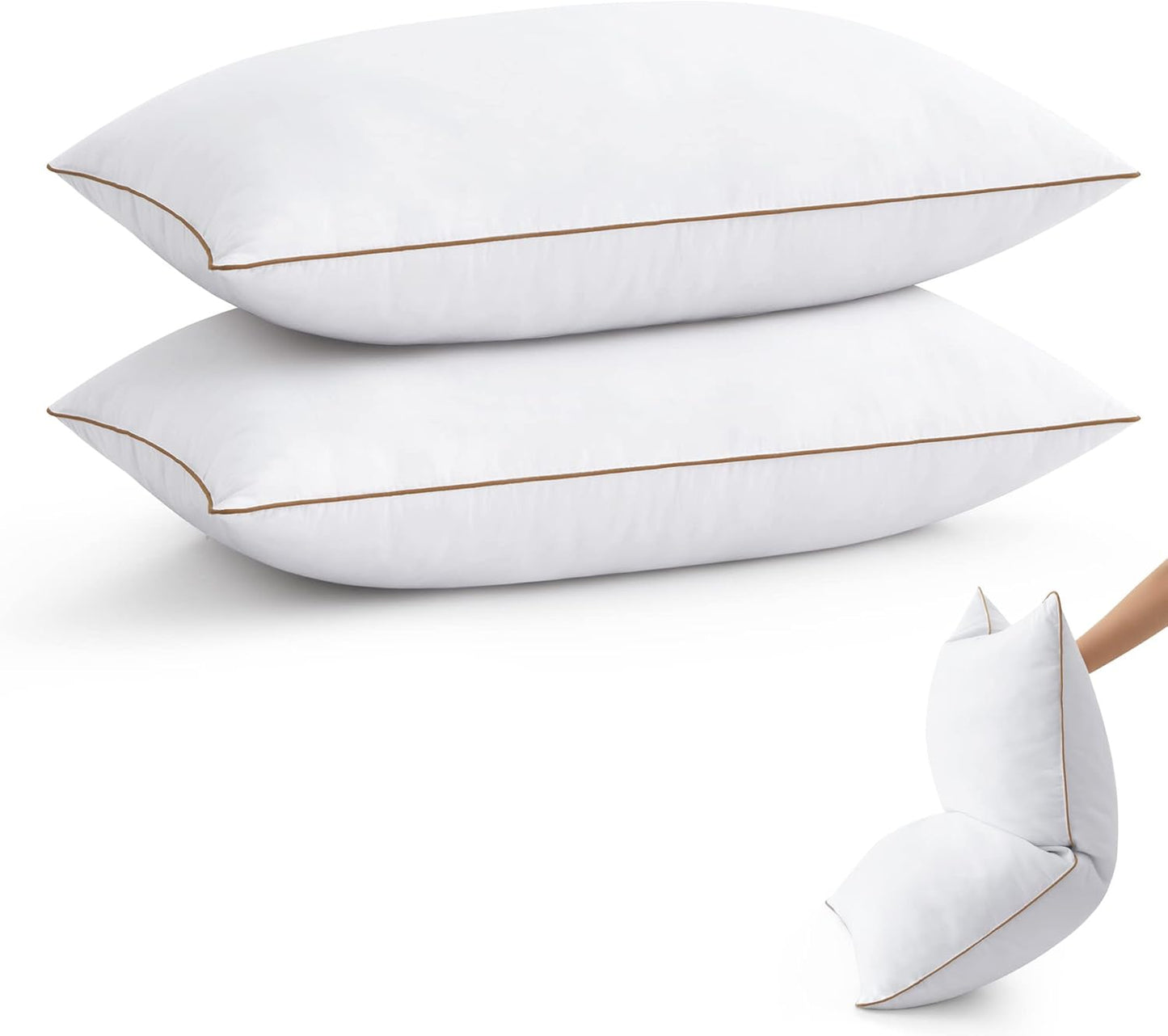 puredown Goose Feather Down Pillows Queen Size Set of 2