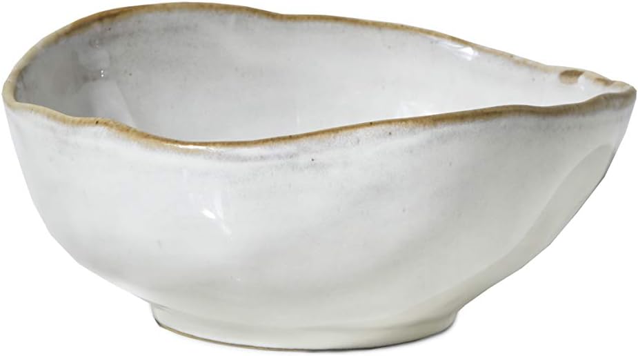 Large Free-Form Edge Glazed Ceramic Bowl Set for Events