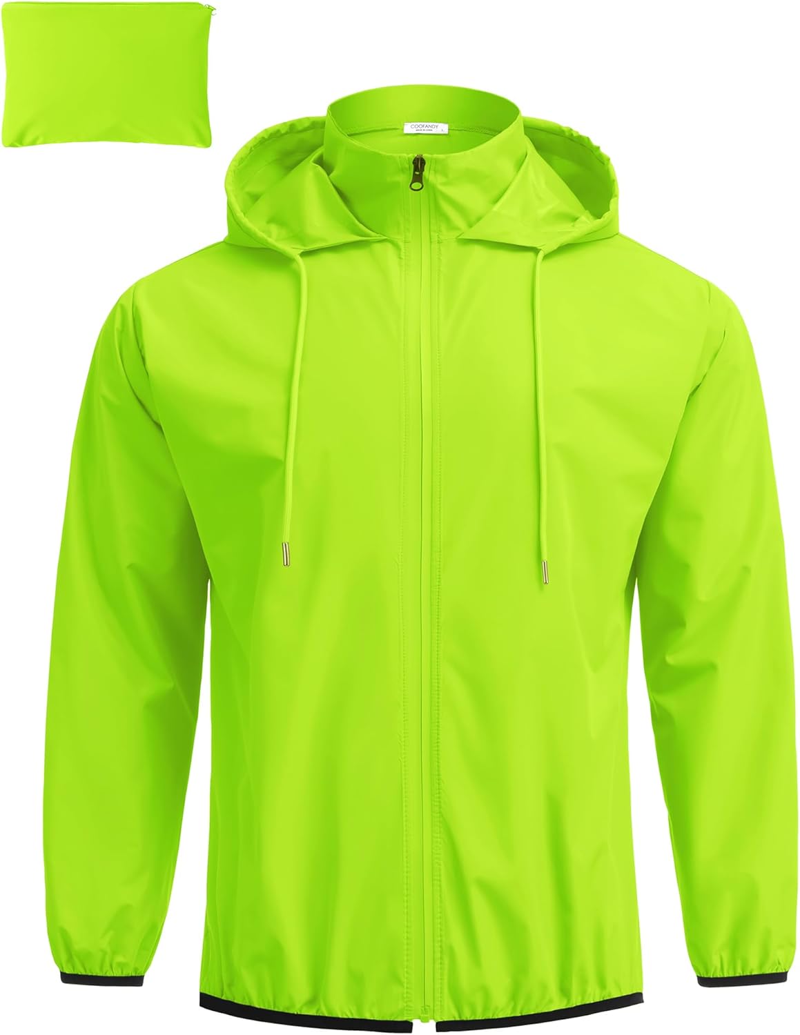 COOFANDY Men's Packable Rain Jacket for Travel and Hiking