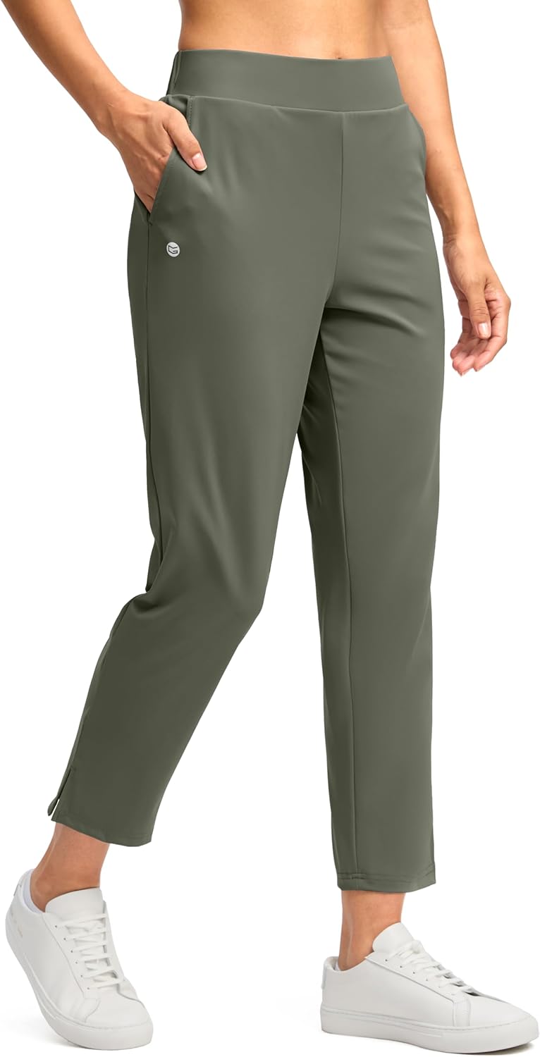 G Gradual Women's 7/8 Golf Pants with Inner Drawstring and Pockets