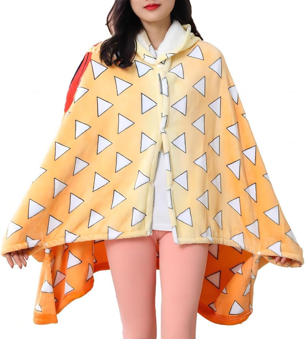 Wearable Demon Blanket Hoodie - Tanjiro Cosplay Cloak