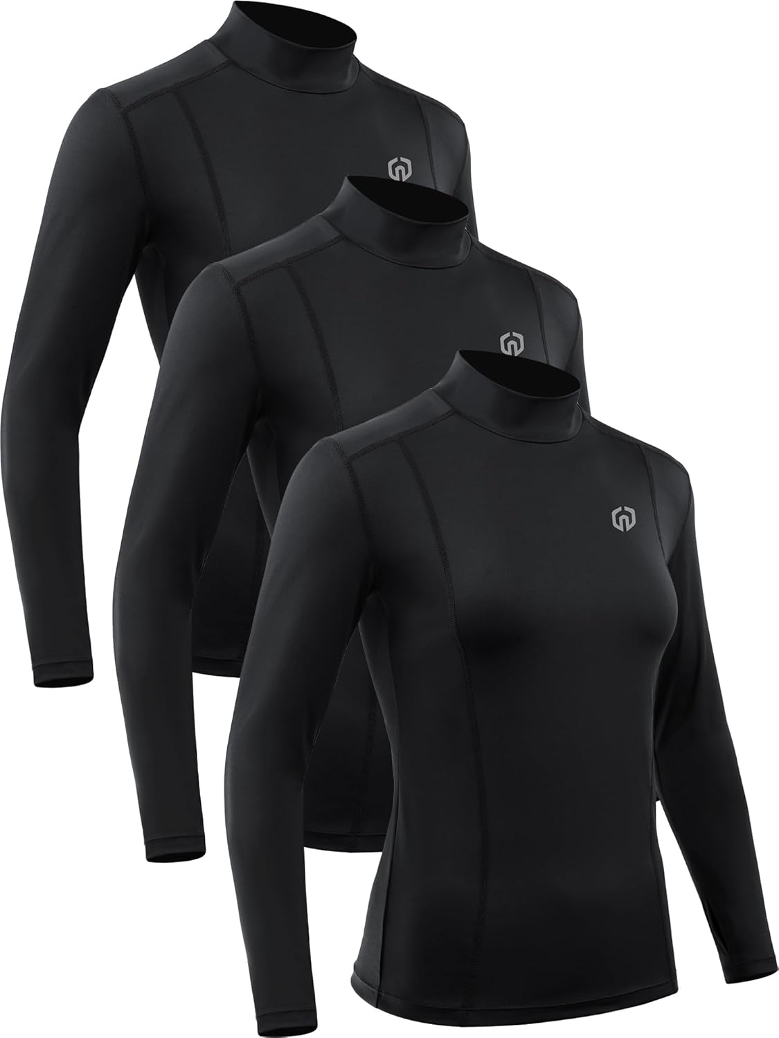 NELEUS Women's 3 Pack Athletic Compression Long Sleeve T Shirt