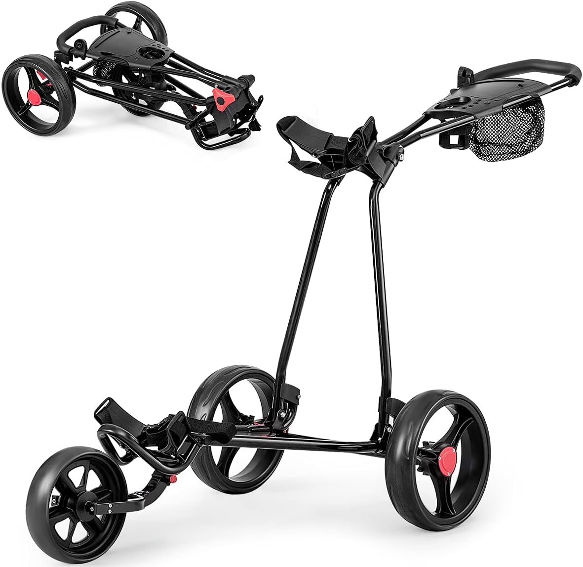 GYMAX Foldable Golf Push Cart | Lightweight & Adjustable