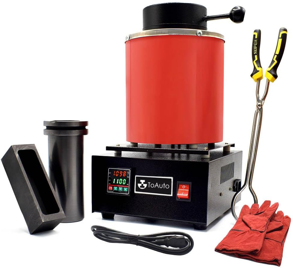 TOAUTO 3KG Gold Melting Furnace for Efficient Metal Melting