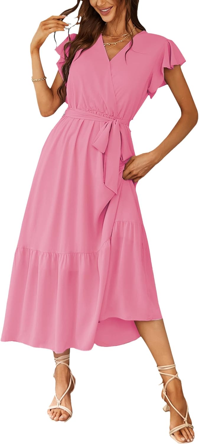 PRETTYGARDEN Women's Summer Floral Boho Maxi Dress for Weddings