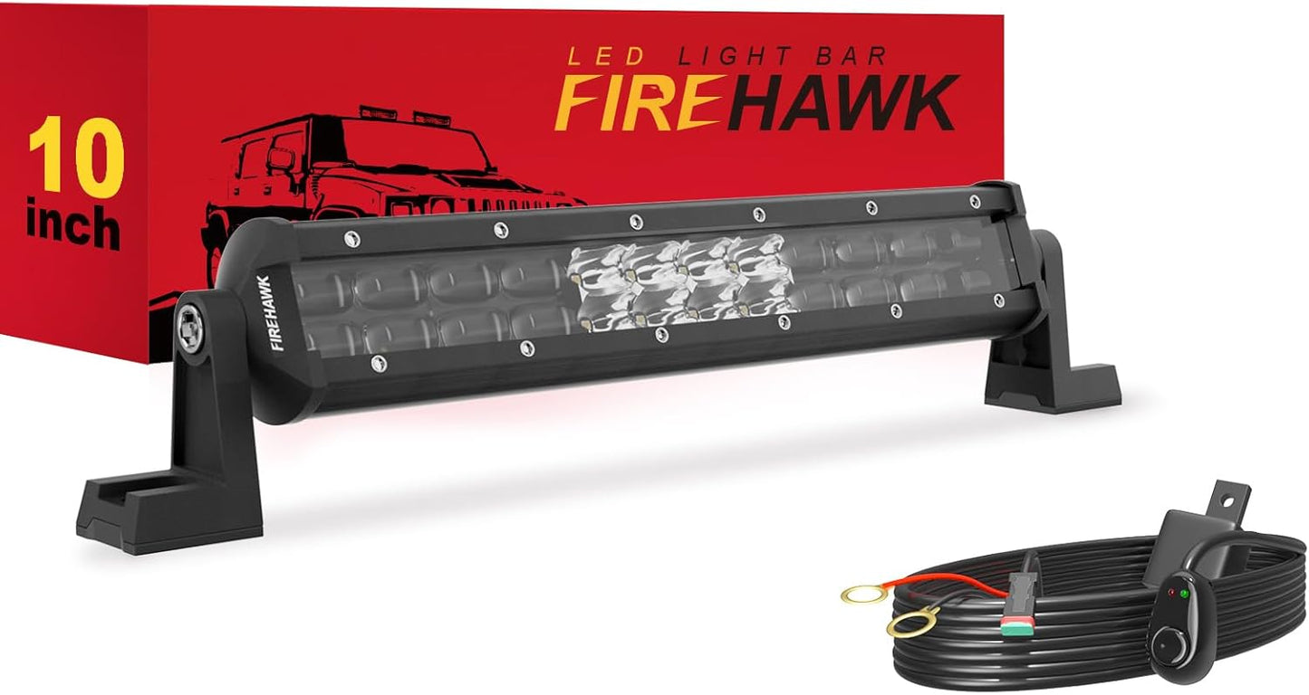 Firehawk LED Light Bar 10 Inch 35000LM for Off Road Vehicles