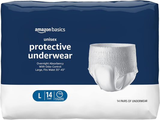 Basics Overnight Absorbent Underwear, Large, 14ct