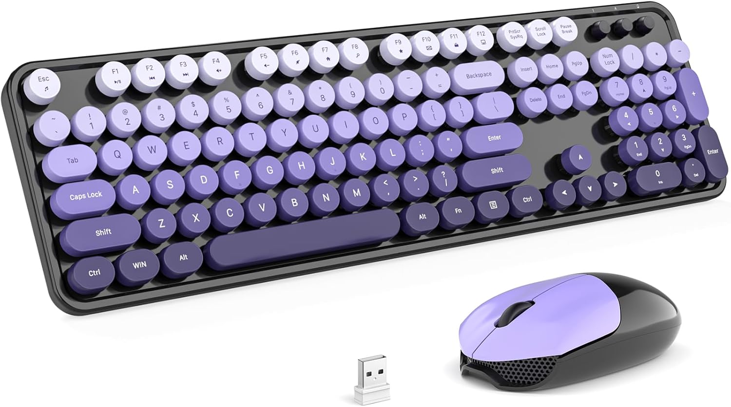 KNOWSQT Wireless Keyboard and Mouse Combo for Colorful Desk