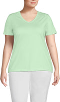 Lands' End Women's Relaxed Supima Cotton V-Neck T-Shirt - Soft tagless