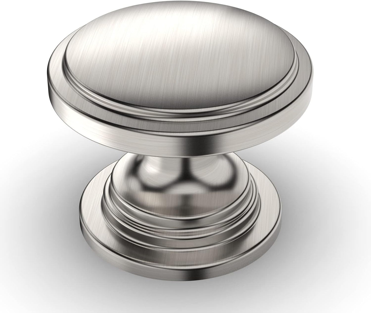 Amerdeco 25 Pack 1-1/4 inch Brushed Satin Nickel Cabinet Knobs