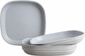 Re-Play Toddler Plates 9in Square Deep-Walled Set - Durable, Stackable