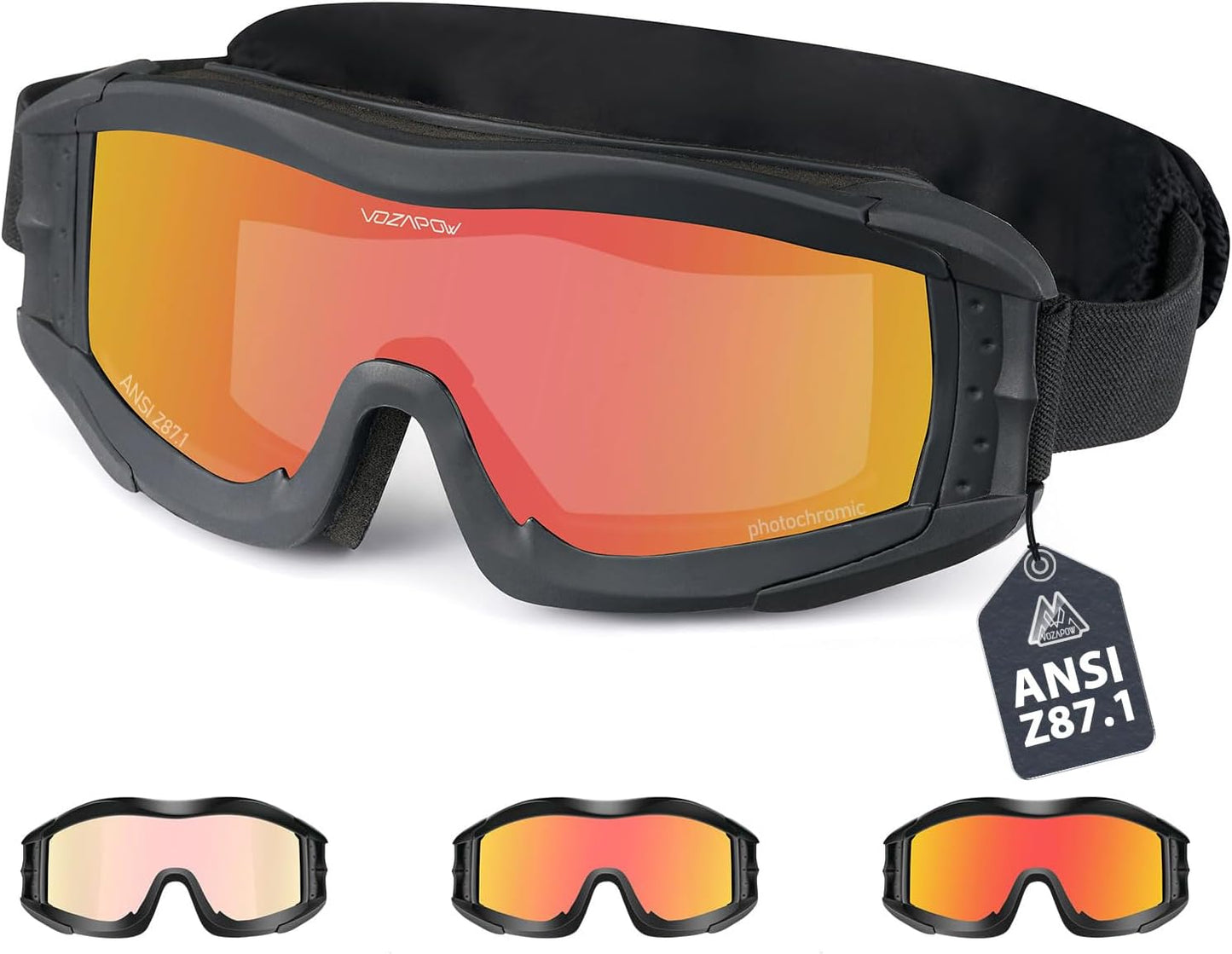 Airsoft Goggles Anti Fog with ANSI Z87.1 Certified Safety Features