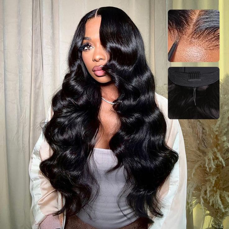 7x6 Glueless Wigs Human Hair for Women - Body Wave Style
