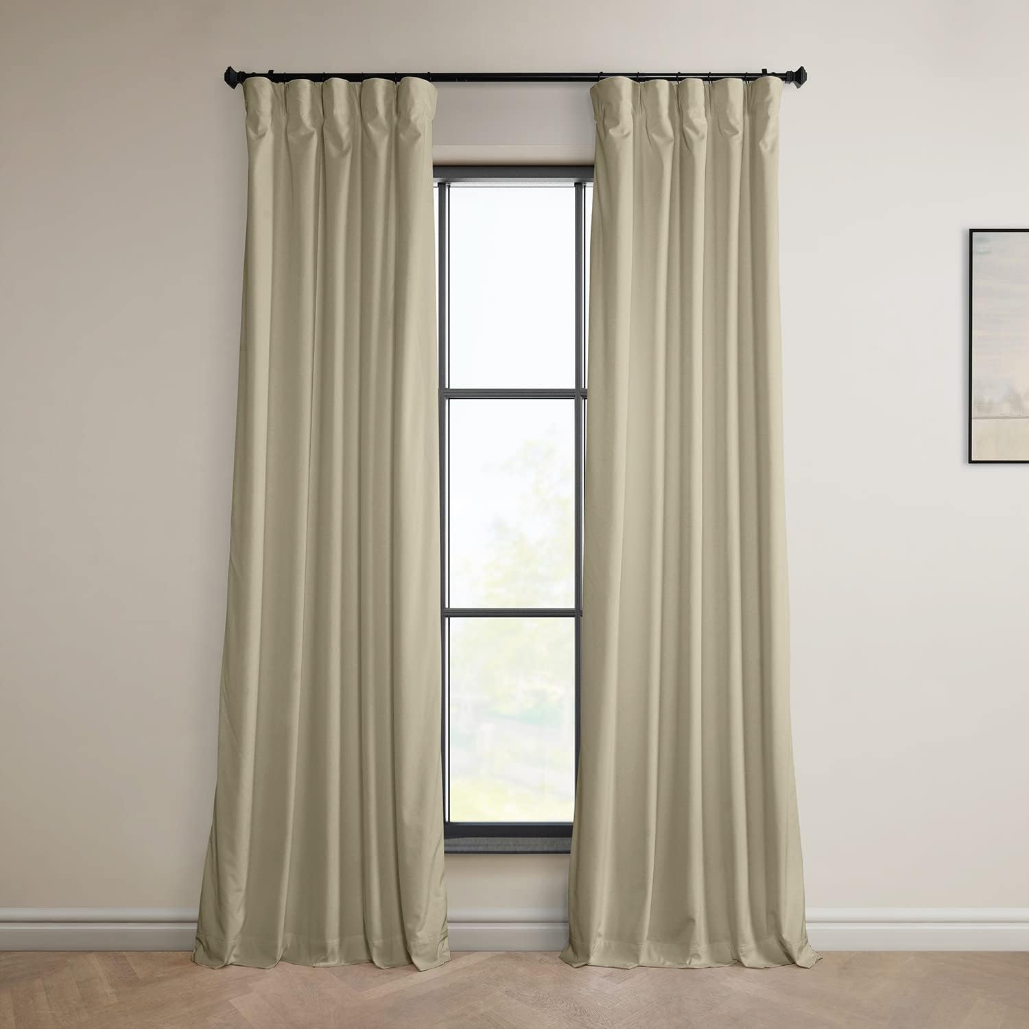 Heritage Plush Velvet Curtains for Room Darkening in Macchiato Beige