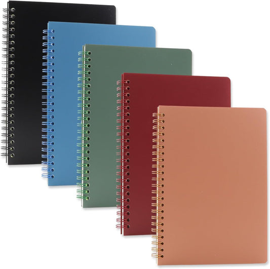 Waterproof A5 Spiral Notebooks - 5 Pack