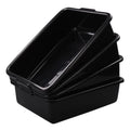 4-Pack Plastic Commercial Bus Box 32 L Black Large Bus Tub - Durable