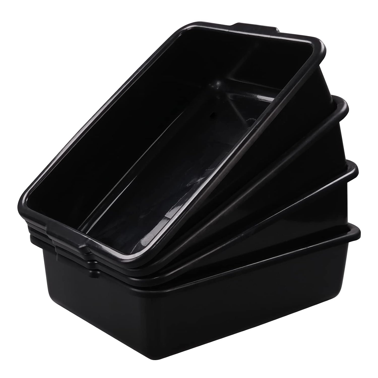 4-Pack Plastic Commercial Bus Box for Food Service Tasks
