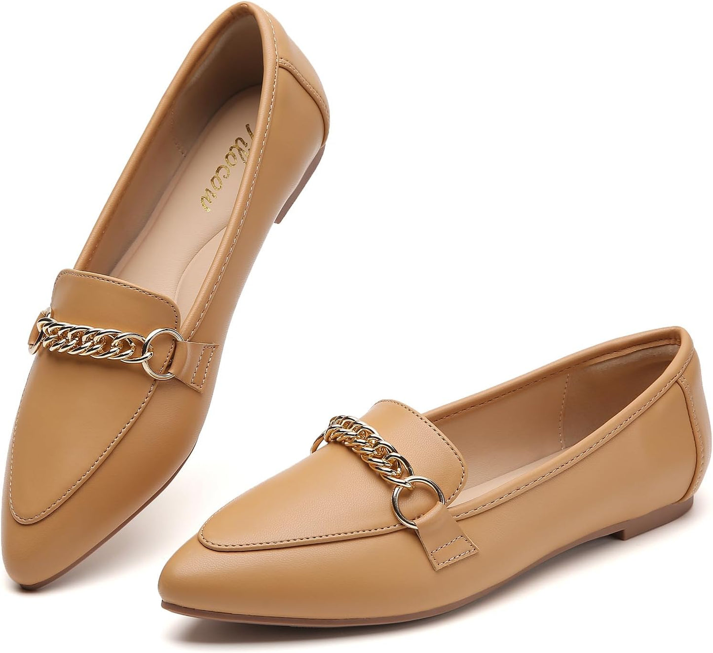 Stylish Tilocow Metal Chain Loafers for Women - Comfortable Flats