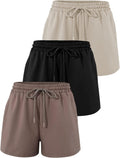 Womens High Waisted Sweat Shorts 3 Pack - Comfortable Casual Lounge