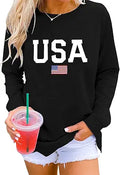 Dressmine Womens Casual Long Sleeve Graphic Tee Shirts