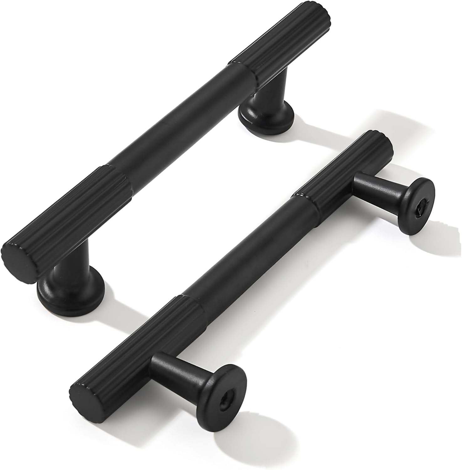 Matte Black Cabinet Pulls - 4 Inch Heavy Duty Drawer Handles