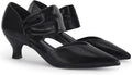 Womens Low Kitten Heel Pointed Toe Ankle Strap Pumps - Elegant