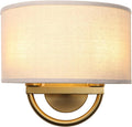 Industrial 2-Lights Wall Sconce with Linen Fabric Shade - Vintage Look