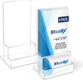 6 Pack Acrylic Brochure Holder 4 Clear - Dual Brochure and Card