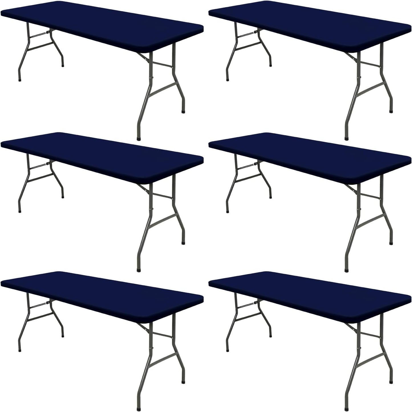 6 Pack Fitted Elastic Tablecloth for 6 Foot Rectangle Tables