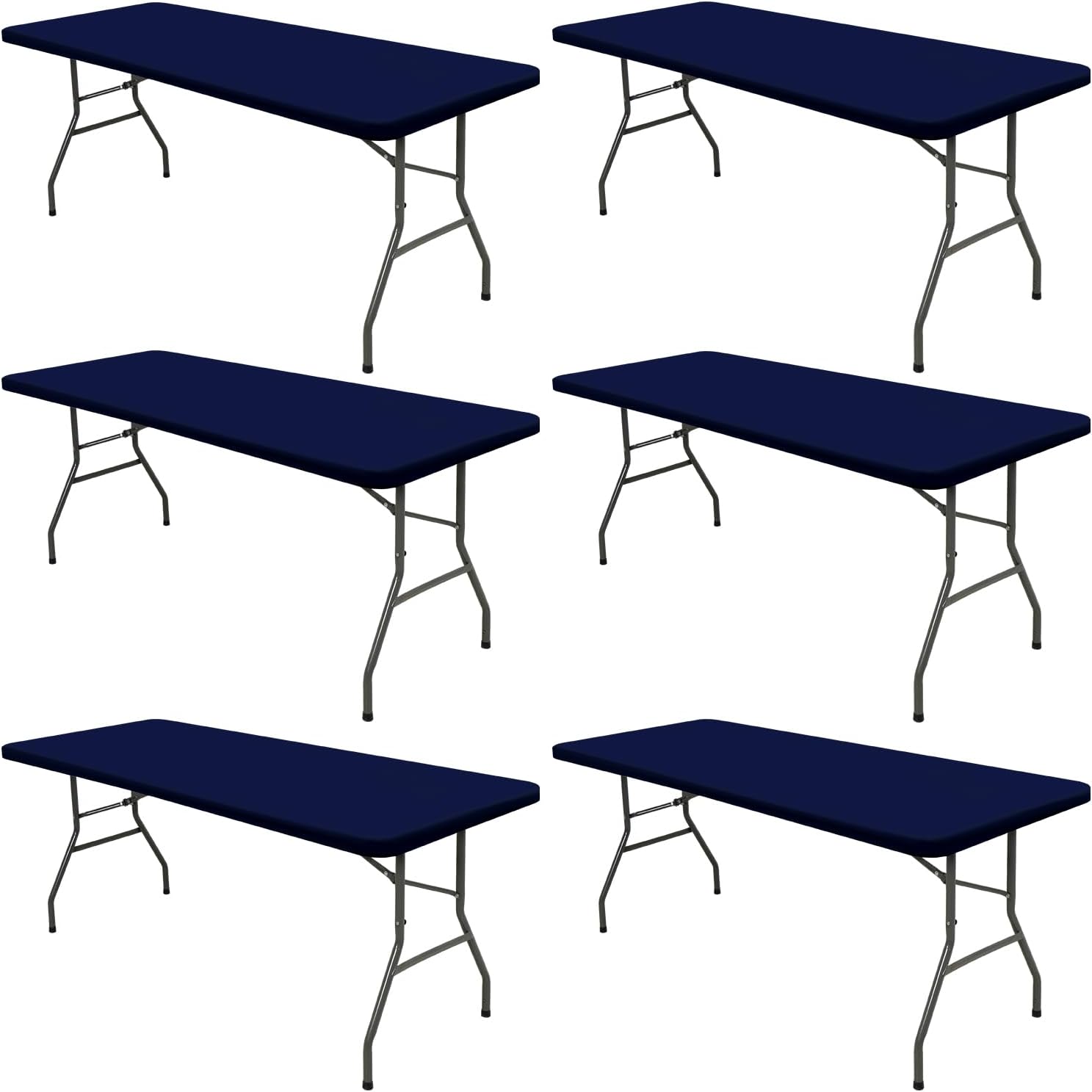 6 Pack Fitted Elastic Tablecloth for 6 Foot Rectangle Tables