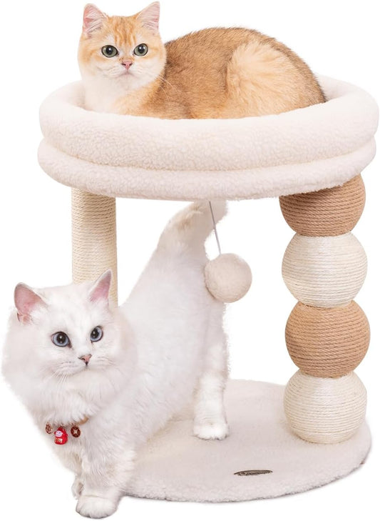Small Cat Tree for Indoor Cats with Cozy Plush Top Perch