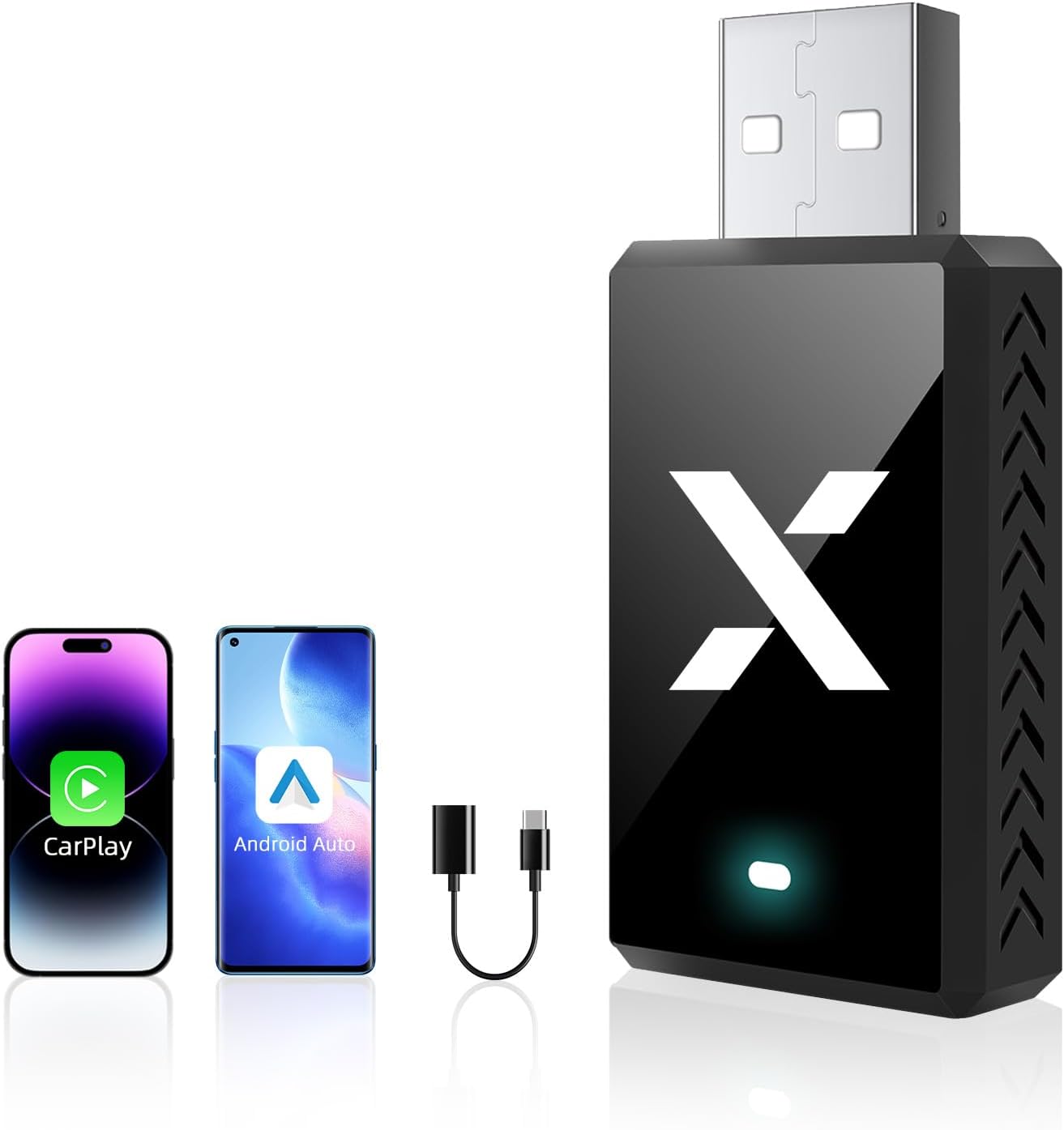 FEXIER F1: Dual 5G Chip, Convection Vent Design, 2-in-1 CarPlay Dongle