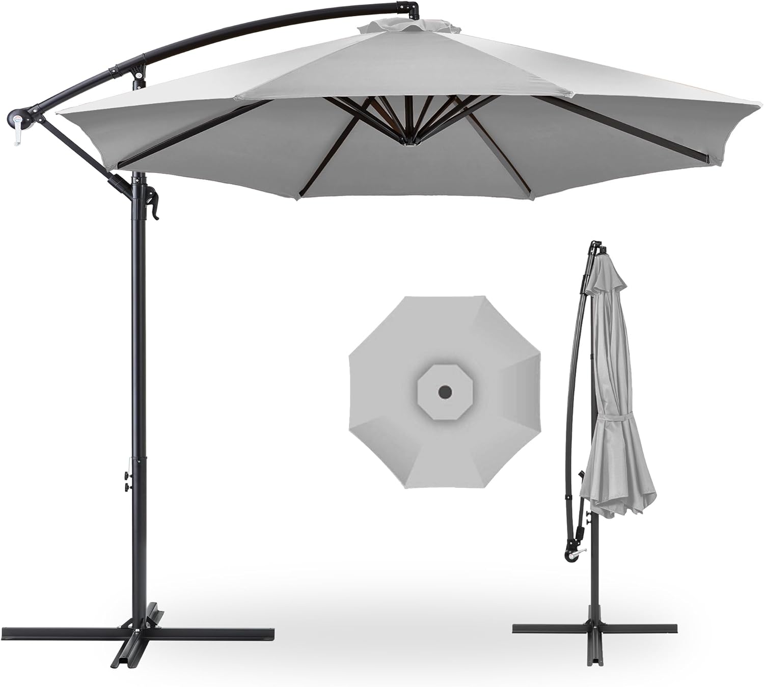 10ft Offset Hanging Market Patio Umbrella for Outdoor Comfort