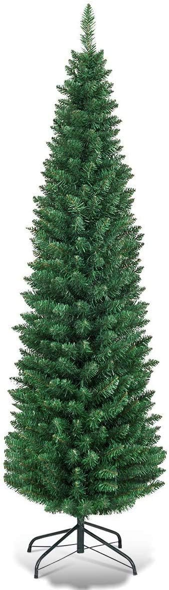 Giantex 5FT Green Artificial Pencil Christmas Tree for Holiday Cheer