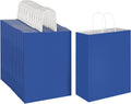 10x5x13 Royal Blue Kraft Paper Bags 100 Pack - Sturdy Gift & Retail