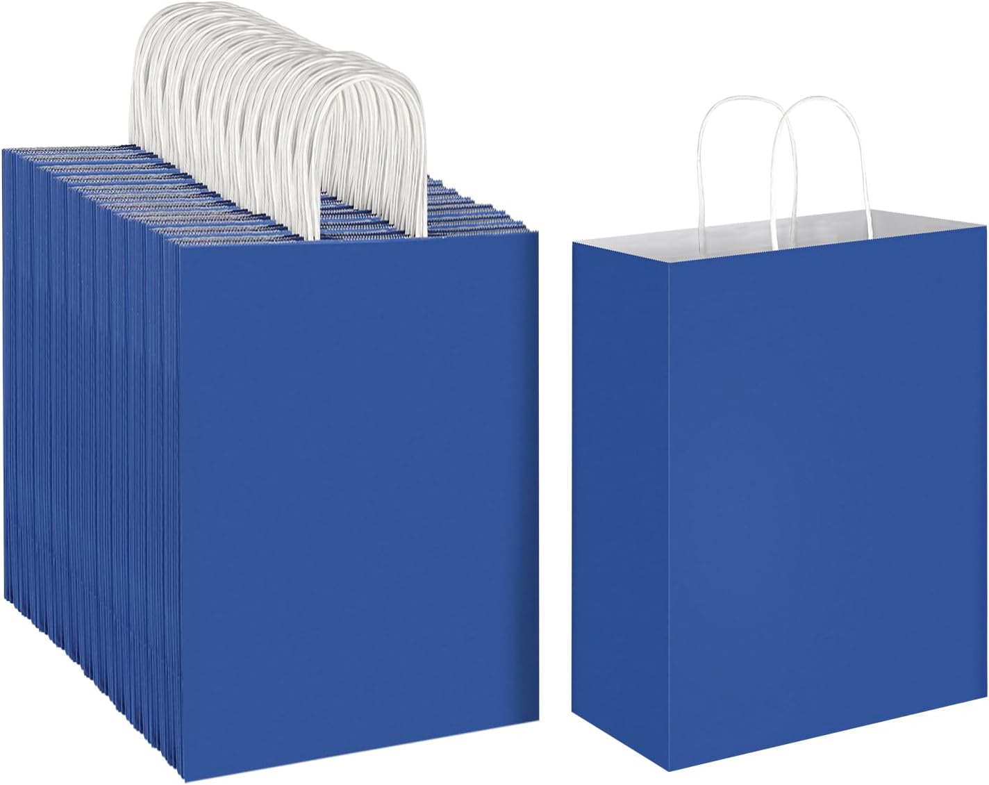 Royal Blue Kraft Paper Bags for Parties and Retail Shopping