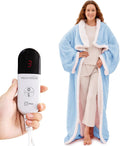 Wearable Heated Blanket with Foot Pocket - Cozy Heated Throw
