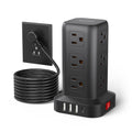 10FT Power Strip Tower w/ 4 USB Ports, 12 AC Outlets - AnnTane