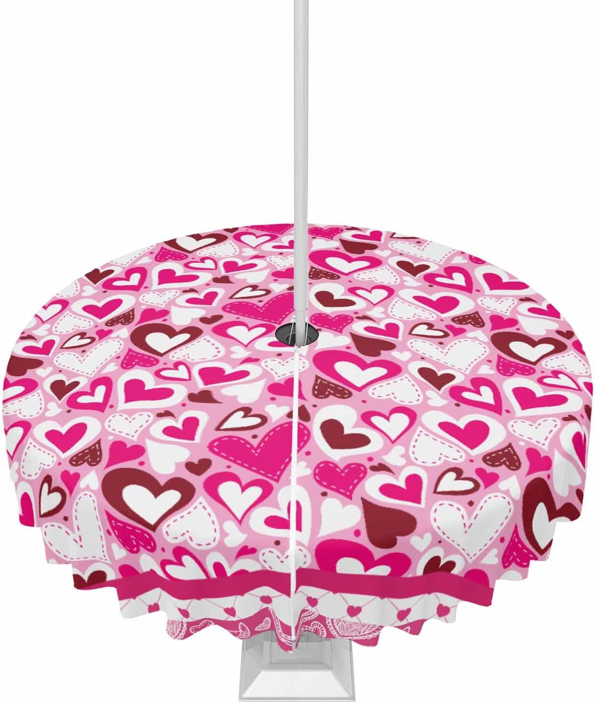 Waterproof Valentine's Day Tablecloth 60 - Love Heart Design