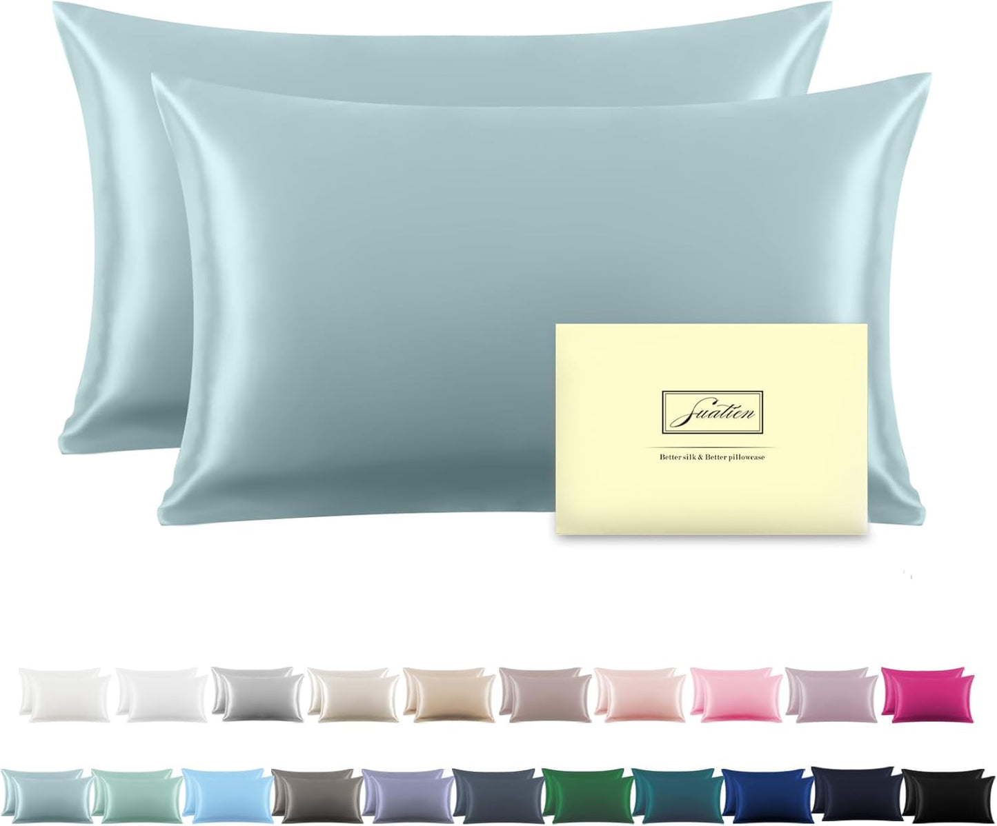 Silk Pillowcase for Hair and Skin, Soft and Breathable Set