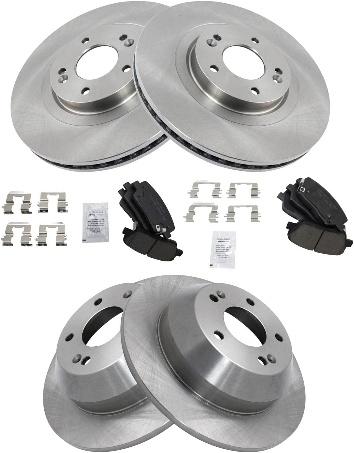 TRQ Brake Pad & Rotor Kit for 2013-2016 Hyundai Santa Fe Sport