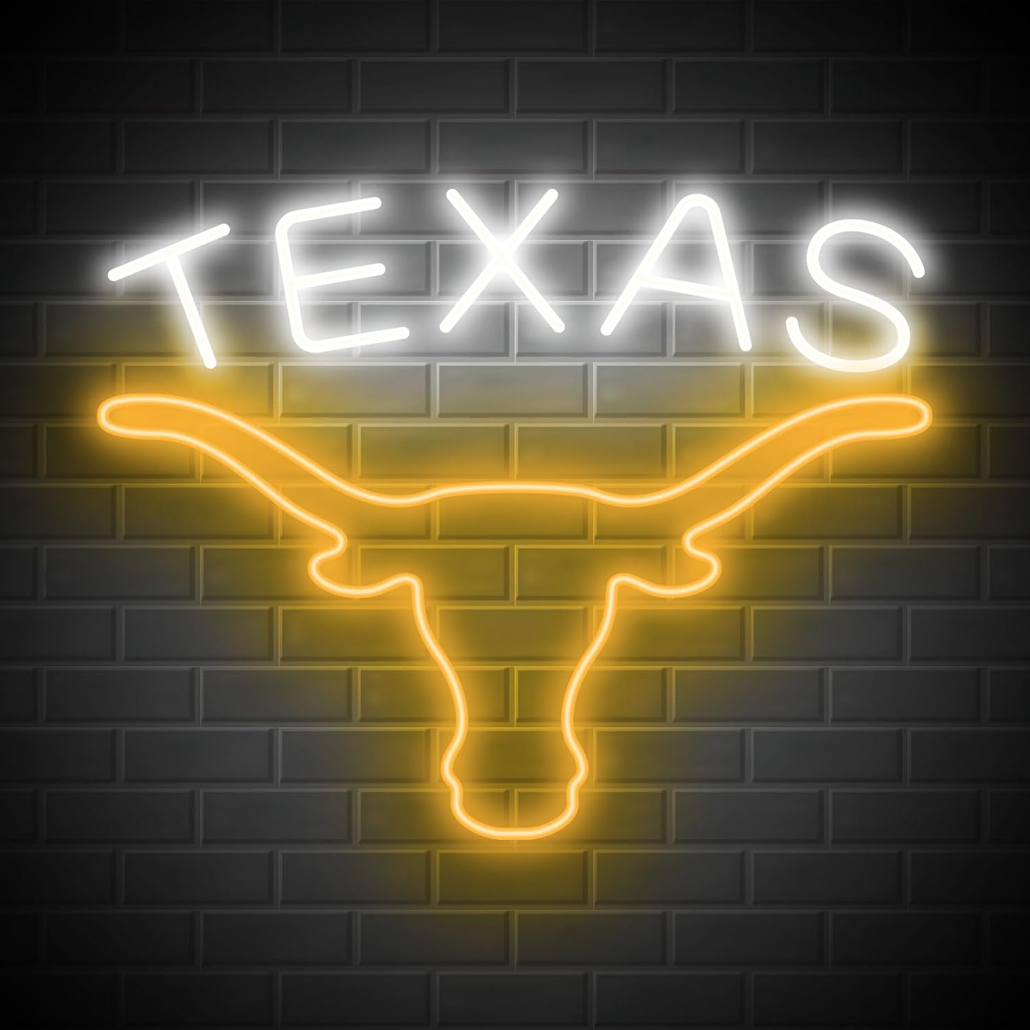 TEXAS Longhorn Neon Sign - Bright LED Bull Light for Decor