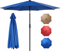 9ft Patio Umbrella with Tilt and Crank Button - Stable 8-Rib Shade