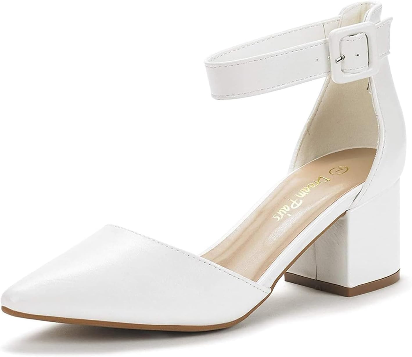DREAM PAIRS ANNEE Pointed Toe Low Chunky Heels Pump Shoes Review