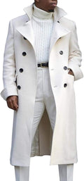 Ebifin Men's Double Breasted Trench Coat with Notch Lapel Style