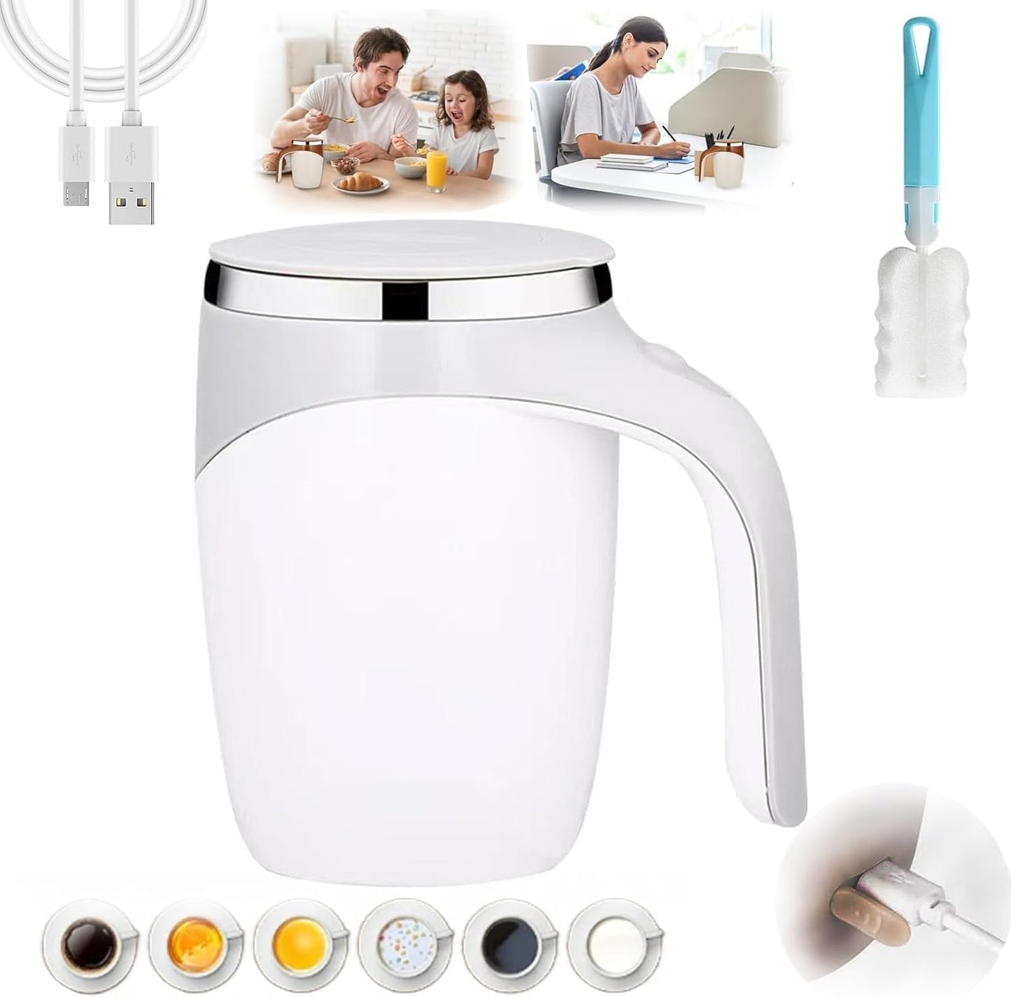 Rechargeable Self-Stirring Coffee Mug - High Speed Mixing