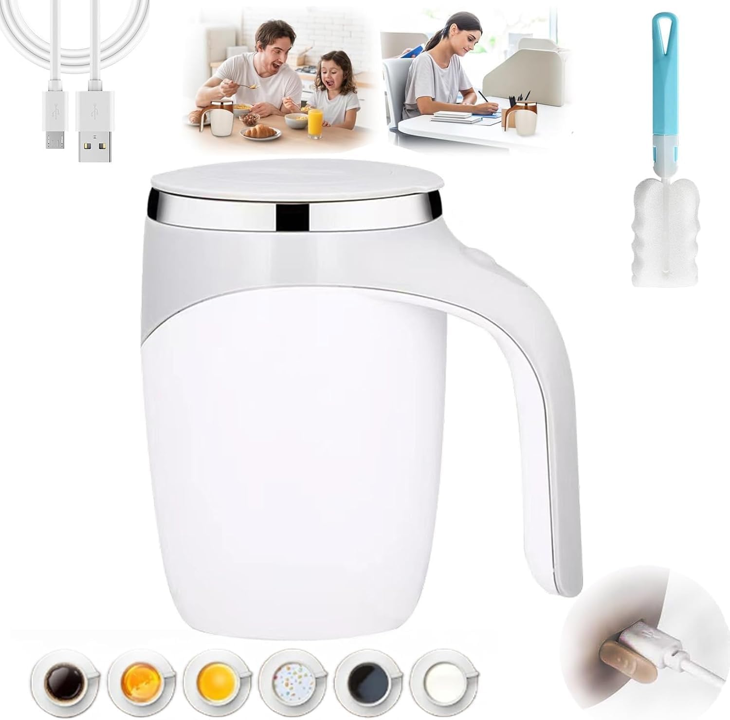 Rechargeable Self-Stirring Coffee Mug - High Speed Mixing
